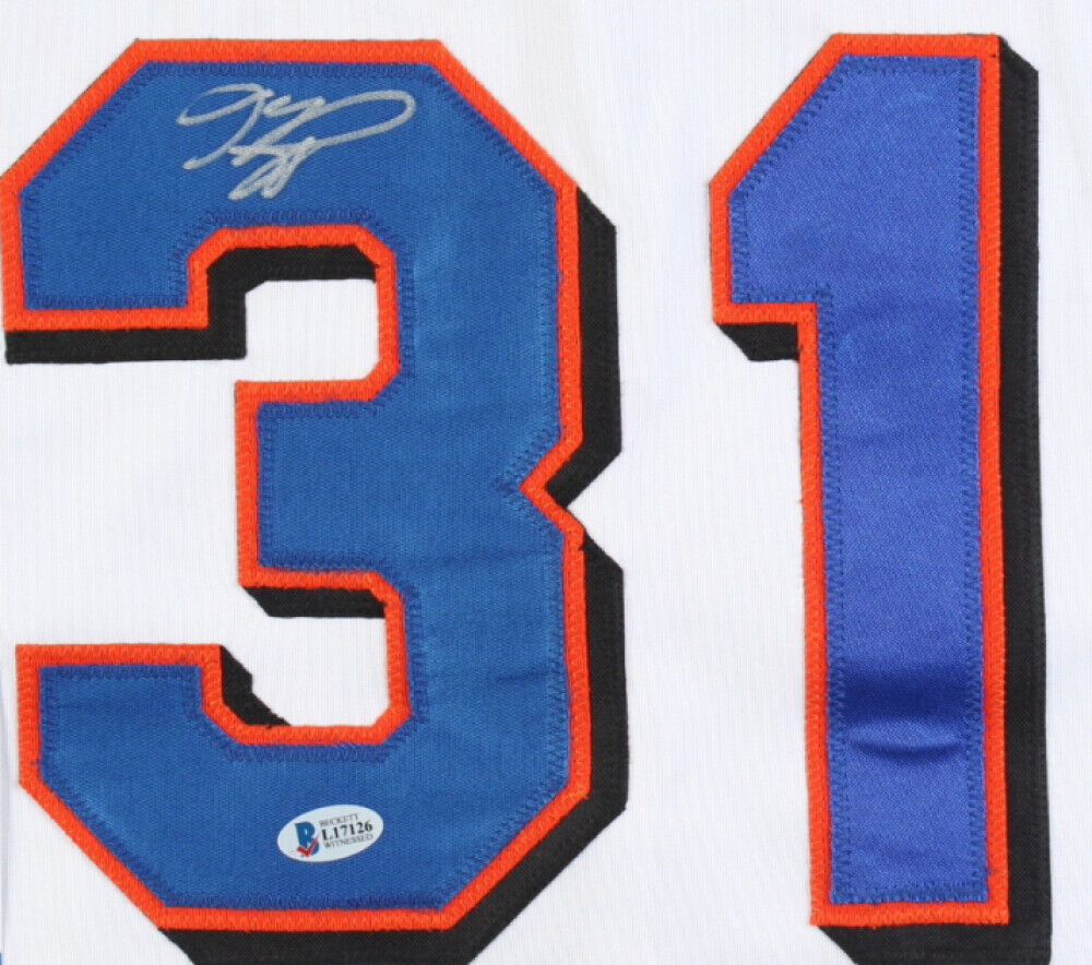 Mike Piazza Signed New York Mets Jersey (Beckett) 1993 Rookie of Year –