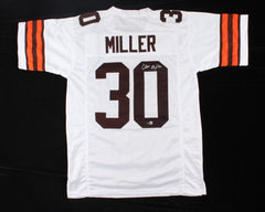 Cleo Miller Signed Browns Jersey (Beckett COA) Cleveland Full Back 1975-1982