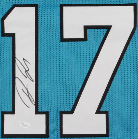Devin Funchess Signed Panthers Teal Jersey (JSA)Carolina Wide Receiver  Michigan