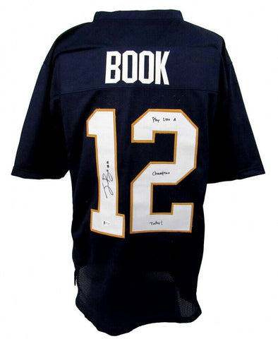 Ian Book Signed Notre Dame Jersey "Play Like A Champion Today!" (Beckett COA) QB