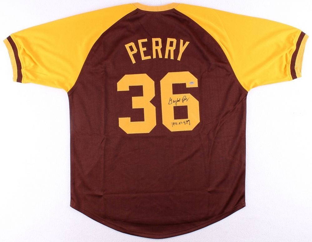 Gaylord Perry Signed San Diego Padres Jersey (JSA COA) 300 Game Winner