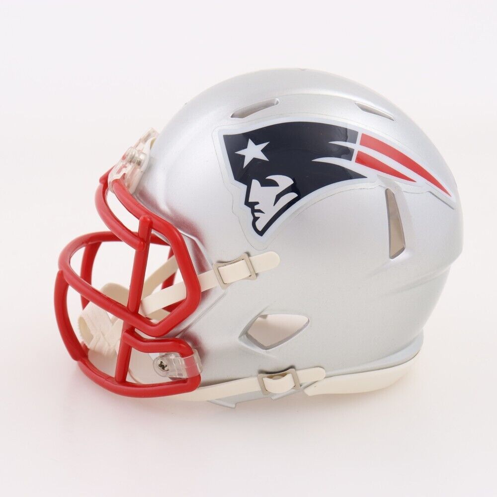 Drew Bledsoe Signed New England Patriots Speed Mini Helmet Beckett