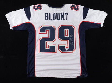 LeGarrette Blount Signed New England Patriot Jersey (JSA COA) 3xSuper Bowl Champ