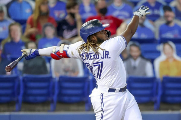 Vladimir Guerrero Jr Signed 35x43 Framed Toronto Blue Jays Jersey Display  (JSA)