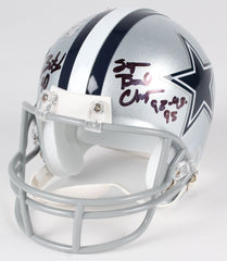 Bill Bates Signed Cowboys Mini-Helmet Inscribed "Super Bowl Champs 92-93-95"