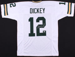 Lynn Dickey Signed Green Bay Packers White  Jersey (JSA) Starting QB (1976–1985)