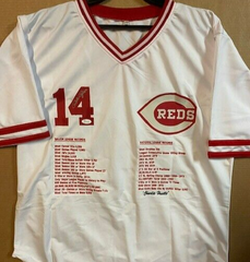 Pete Rose Signed Cincinnati Reds Career Highlight Jersey (JSA COA) 17xAll Star