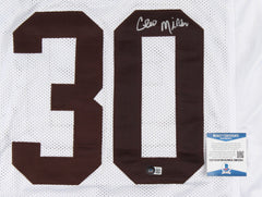Cleo Miller Signed Browns Jersey (Beckett COA) Cleveland Full Back 1975-1982