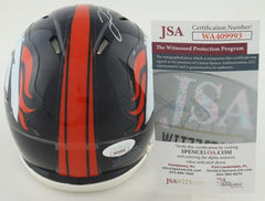 Justin Simmons Signed Denver Broncos Mini-Helmet (JSA COA) 2020 Pro Bowl D.B.
