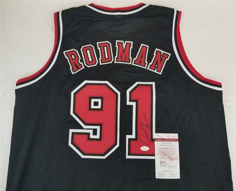Dennis Rodman Signed Chicago Bulls Jersey (JSA) 7xNBA Rebound Champion