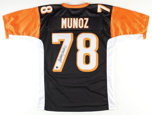 Anthony Munoz Signed Cincinatti Bengals Jersey (Beckett) 2xSuper Bowl  O-Tackle