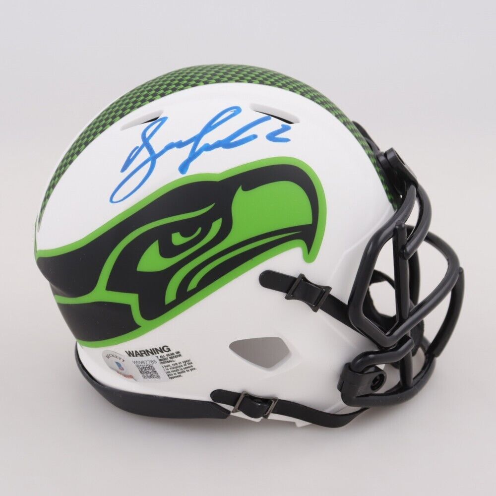 Drew Lock Signed Seattle Seahawks Lunar Alternate Speed Mini