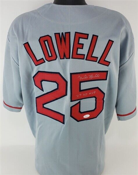 Mike Lowell 07 WS MVP Signed Boston Red Sox Custom Jersey (JSA Witne –