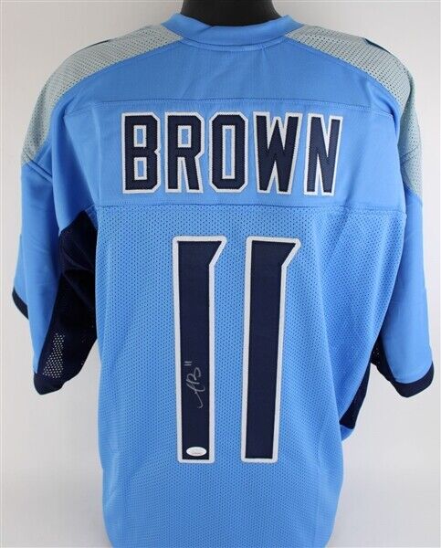 A J Brown Autographed Signed XL Custom Titans Jersey - JSA