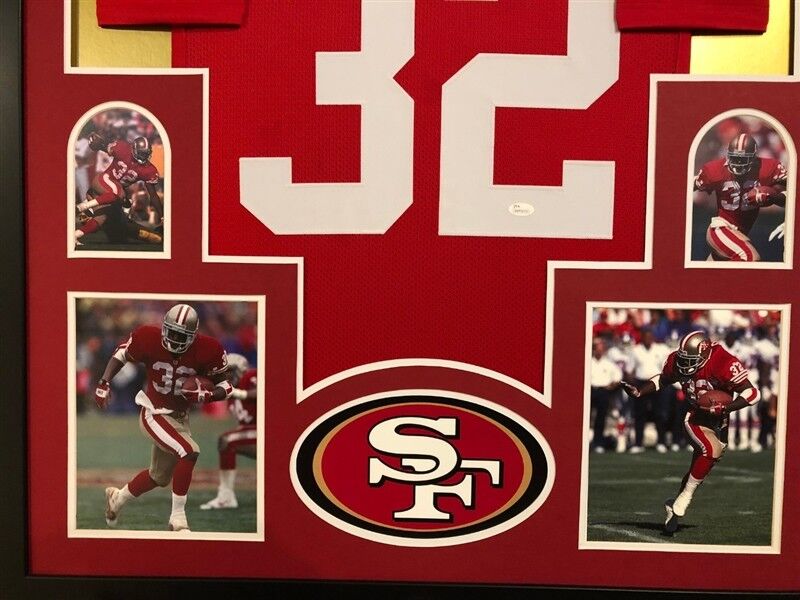 Ricky Watters Signed San Francisco 49ers Red Jersey Framed Display