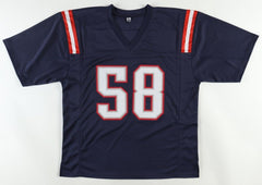 Anfernee Jennings Signed New England Patriots Blue Jersey (JSA COA) Linebacker