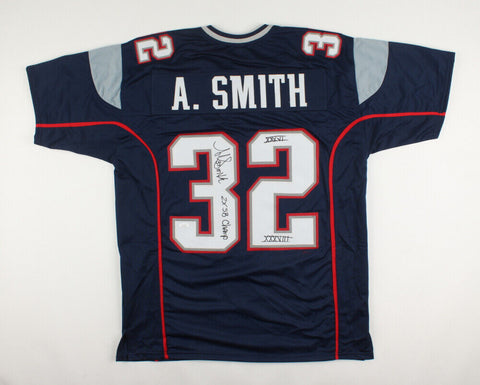 Antowain Smith Signed Patriots Jersey Inscribd 2xSB Champ, XXXVI & XXXVIII (JSA)