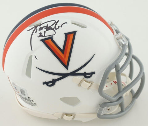 Tiki Barber Signed Virginia Cavaliers Mini Helmet (Beckett) New York Giants R.B.
