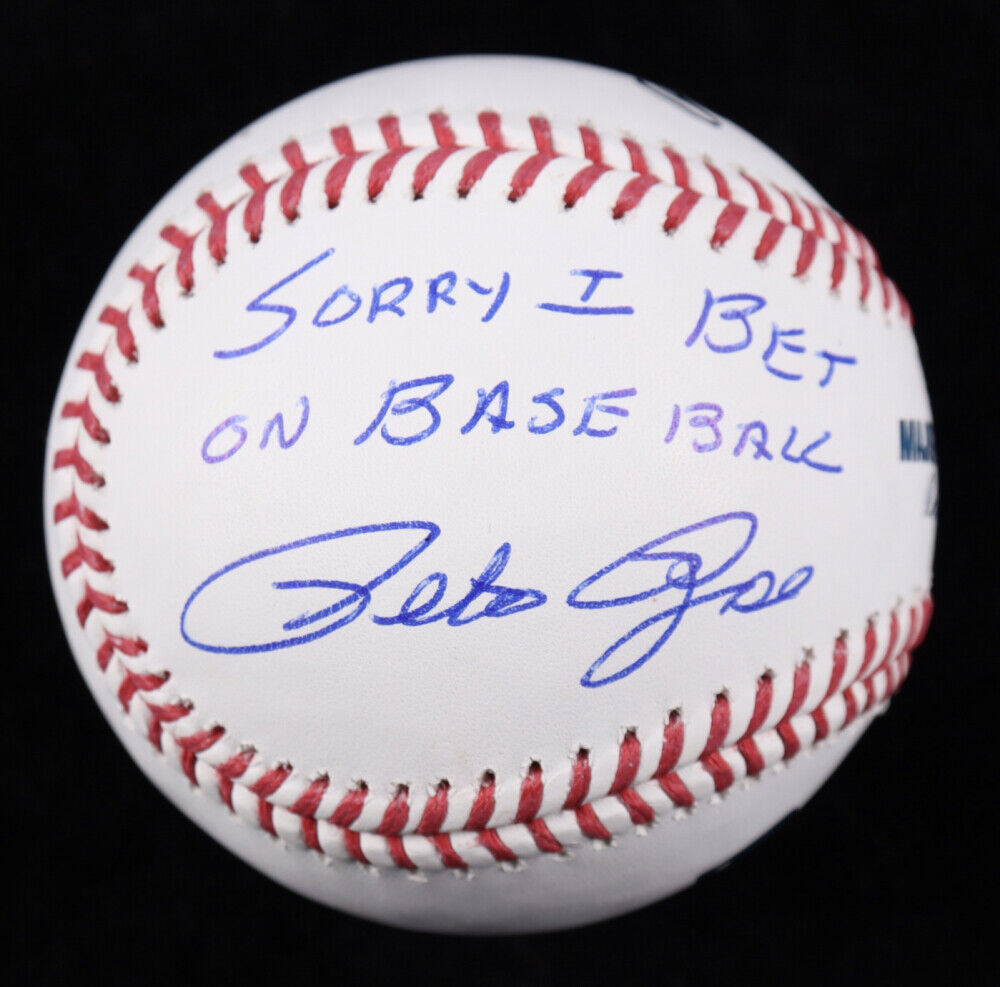 Pete Rose Signed OML Baseball Inscribed "Sorry I Bet on Baseball" (Rose Holo)
