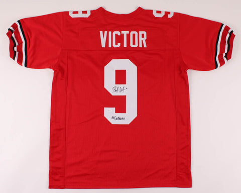 Binjimen Victor Signed Ohio State Buckeyes Jersey Inscribed "#GoBucks" (JSA COA)