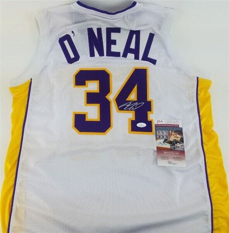 Shaquille O'Neal Signed Los Angeles Lakers White Jersey (JSA COA) 4xNBA Champion