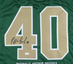 Reggie Brooks Signed Notre Dame Fighting Irish Career Stat Jersey (JSA Hologram)
