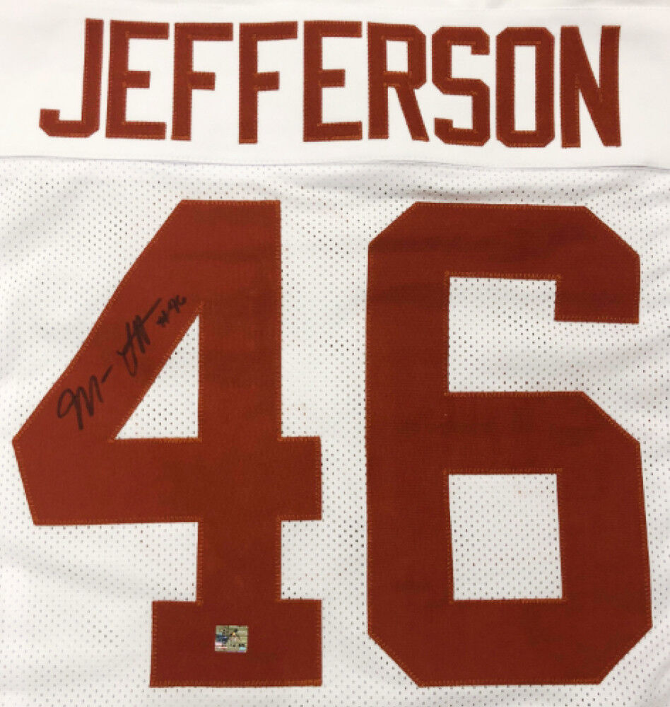 Malik Jefferson Signed Texas Longhorns Jersey (Jefferson Hologram) Bengals L.B.