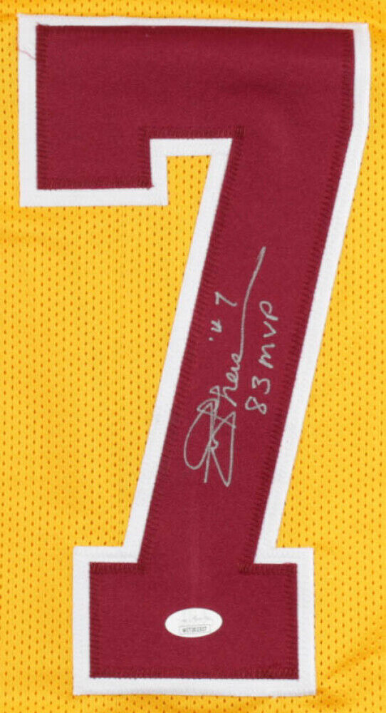 Joe Theismann Autographed 83 MVP and Framed White Redskins Jersey