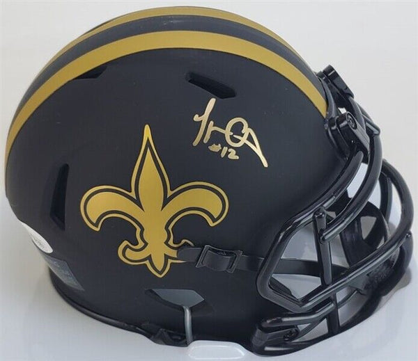 New Orleans Saints Marques Colston Signed Eclipse Mini Helmet Jsa