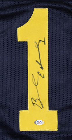 Braylon Edwards Signed Michigan Wolverines Jersey (PSA COA) Browns Pro Bowl WR