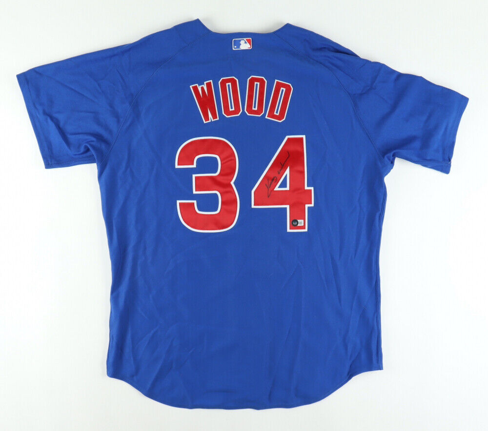 Kerry Wood Signed Chicago Cubs Jersey (Beckett) Rookie Record 20 K's 0 –