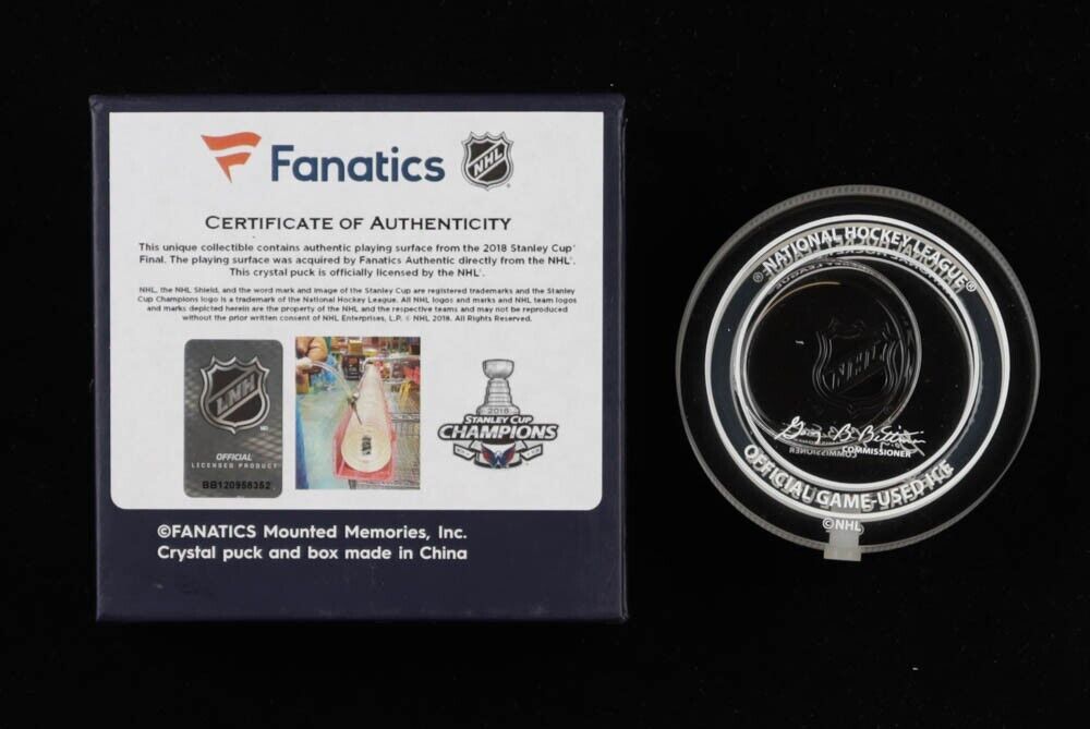2018 NHL Crystal Hockey Puck -Filled w/ Ice from the 2018 NHL Stanley Cup Finals
