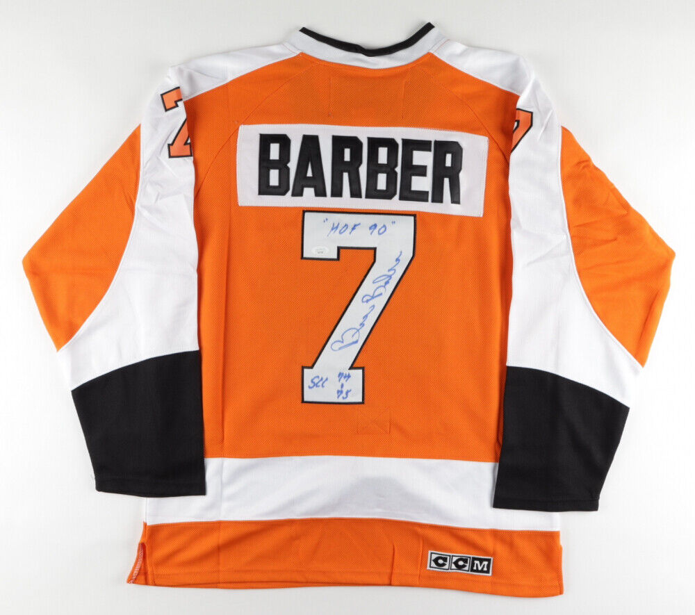 Bill Barber Signed Philadelphia Flyer CCM NHL Style Jersey 2xInscribed (JSA COA)