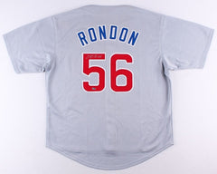 Hector Rondon Signed Chicago Cubs Jersey (Schwartz) 2016 World Series Champions