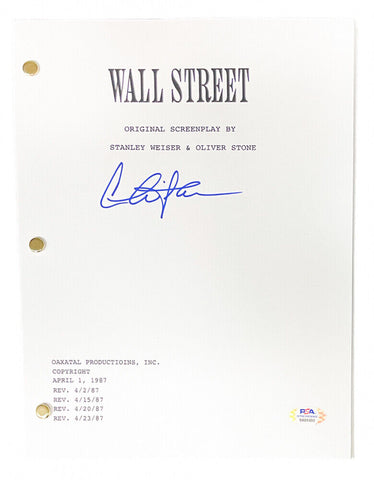 Charlie Sheen (Bud Fox) Signed "Wall Street" Movie Script (PSA COA)