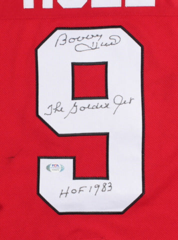 Bobby Hull Signed Chicago Blackhawks Inscibed "The Golden Jet" & "HOF 83" (PSA)