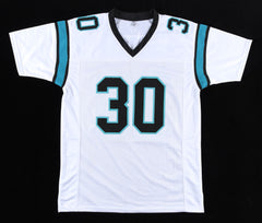 Chuba Hubbard Signed Panther White Jersey (Beckett) Carolina 2021 Draft Pick RB