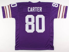 Cris Carter Signed Minnesota Vikings Jersey (JSA Holo) All He Does is Catch TD's