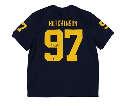 Aidan Hutchinson Signed Michigan Wolverines Air Jordan Jersey (Beckett) Lions DE