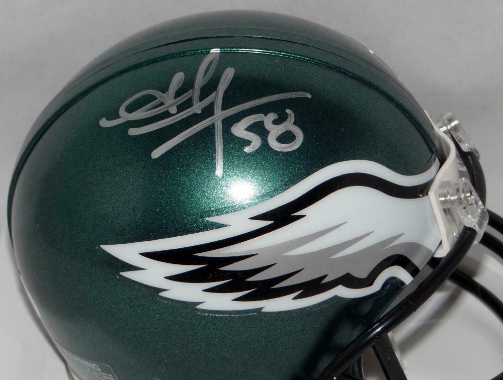 Jordan Hicks Signed Philadelphia Eagles Green Mini Helmet (JSA COA)