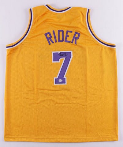 Isaiah Rider Signed Los Angeles Lakers Jersey (PSA COA) 2001 World Champoin Team