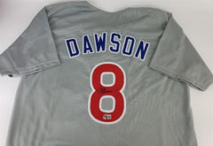 Andre Dawson Signed Chicago Cubs Road Jersey (Beckett) 8×All-Star / 1987 MVP