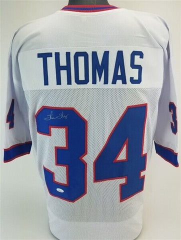 Thurman Thomas Signed Buffalo Bills White Jersey (JSA Holo) NFL MVP (1991) R.B.