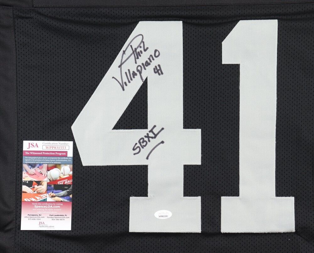 Phil Villapiano Signed Oakland Raiders Jersey Inscribed SBXI