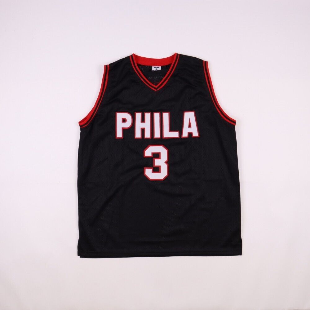 Allen Iverson Signed Philadelphia 76ers Black M&N Swingman NBA Basketball  Jersey - Schwartz Authentic