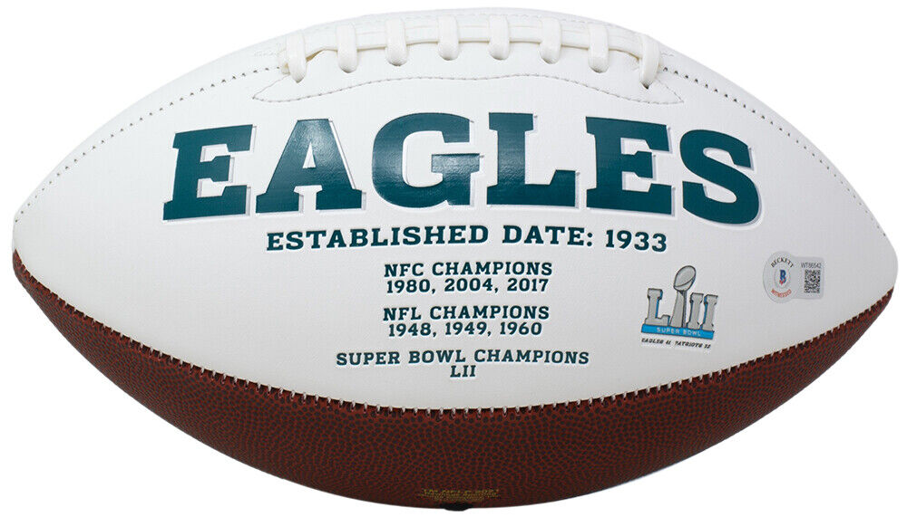 Jason Peters Signed Philadelphia Eagles Logo Football Ins"SBLII Champs"(Beckett)