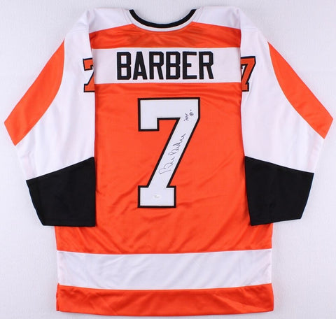 Bill Barber Signed Philadelphia Flyers Jersey Inscribed "HOF 90" (JSA COA)