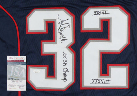 Antowain Smith Signed Patriots Jersey Inscribd 2xSB Champ, XXXVI & XXXVIII (JSA)