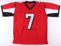 Michael Vick Signed Atlanta Falcons Red Jersey (JSA COA) 4×Pro Bowl Q.B.