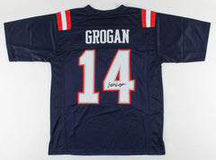 Steve Grogan Signed New England Patriots Jersey (JSA COA) Super Bowl XX Q.B